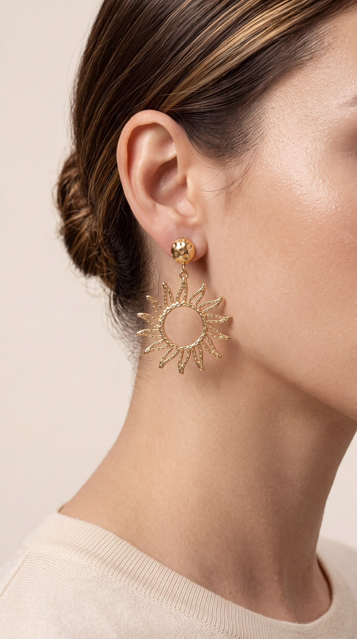 Boucles d'oreilles SOLENE en acier inoxydable